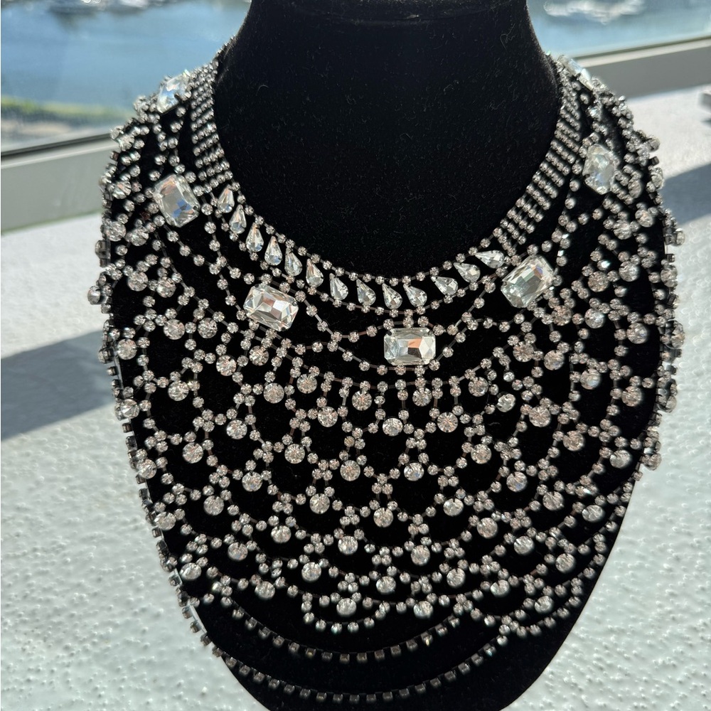 Elegant Silver Crystal Necklace